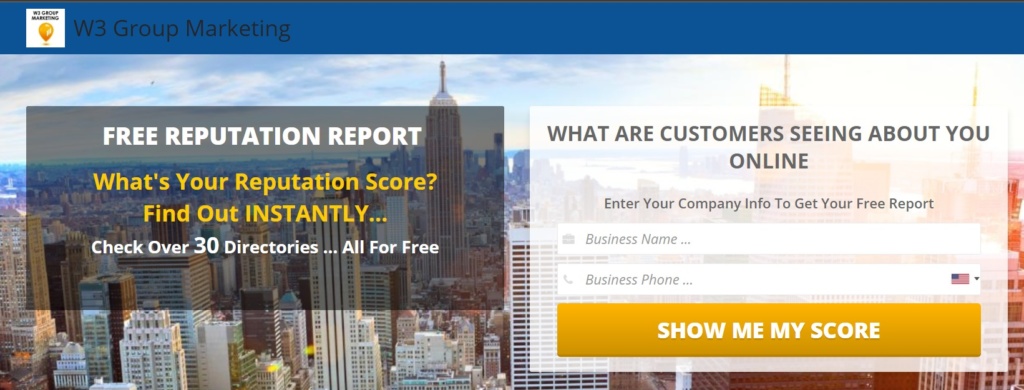 Free online reputation report from W3 Group Marketing